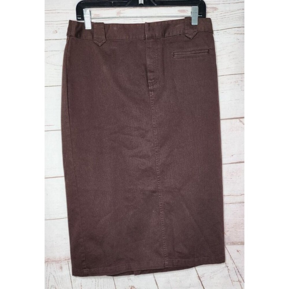 Crazy Horse A Liz Claiborne Company Stretch Long Size 10 Brown Skirt With Pocket